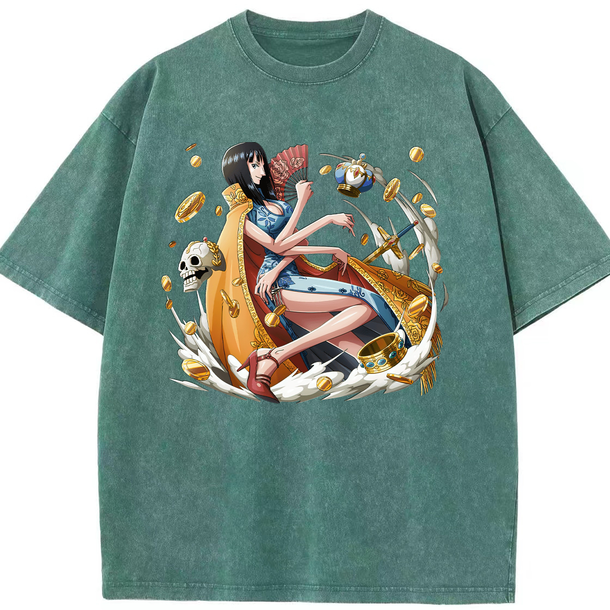 ワンピース ニコ・ロビン ONE PIECE Nico Robin 綿100% ヴィンテージ風 半袖Tシャツ（フロントプリント）